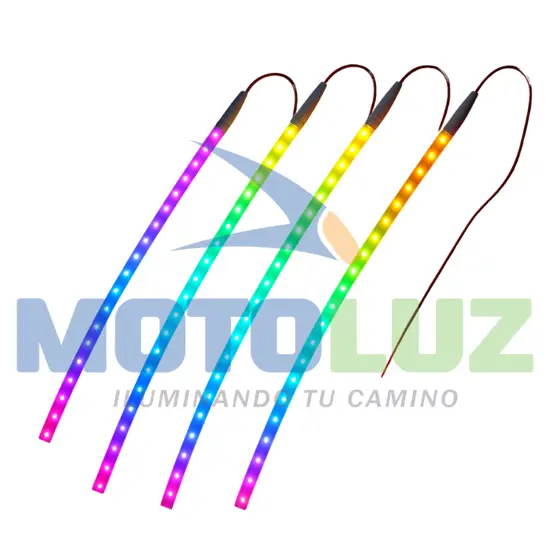 CINTA LED MULTICOLOR CORREDIZA 30 CM PARA MOTO marca MOTOLUZ para moto | Moto Luz Perú