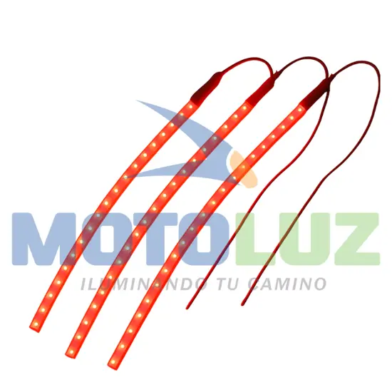 CINTA CORREDIZA LUZ ROJO DE 30 CM marca MOTOLUZ para moto | Moto Luz Perú