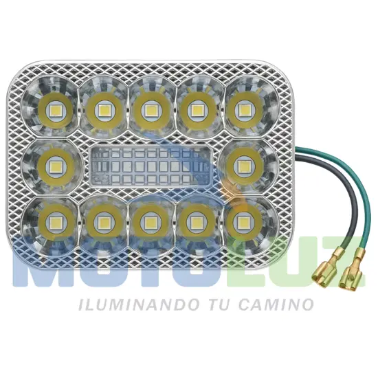 FOCO DELANTERO 15 LEDS CUADRADO marca MOTOLUZ para moto | Moto Luz Perú