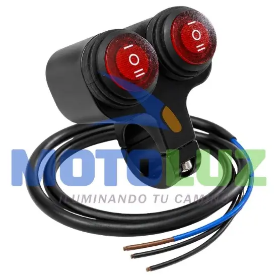 INTERRUPTOR DOBLE 3 GOLPES ALUMINIO C713 marca MOTOLUZ para moto | Moto Luz Perú