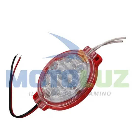 MODULO REDONDO 7 LEDS - ROJO marca MOTOLUZ para moto | Moto Luz Perú