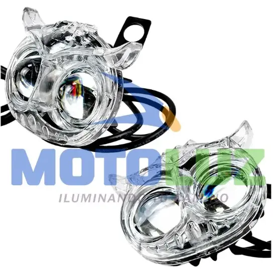 PAR DE BUHOS MULTICOLOR - TRANSPARENTES marca MOTOLUZ para moto | Moto Luz Perú