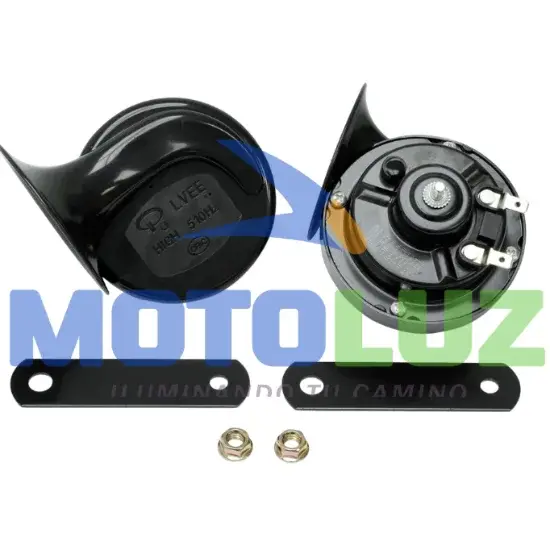 PAR DE CLAXON CARCOL NEGRO marca MOTOLUZ para moto | Moto Luz Perú