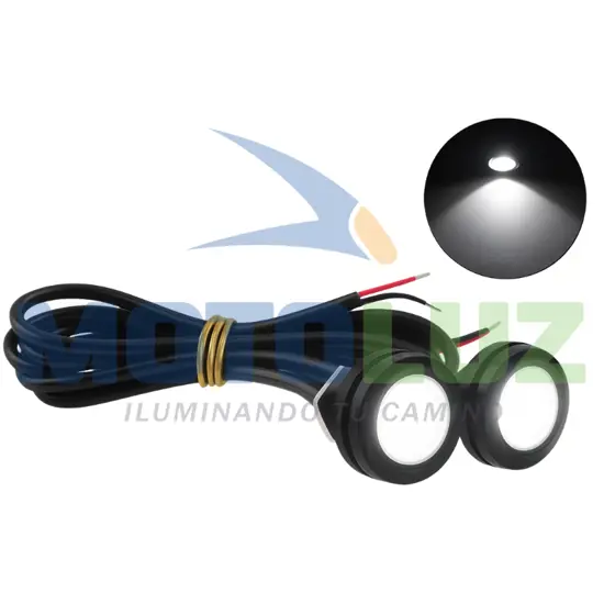 OJOS DE ÁGUILA LED BLANCO PARA MOTO – LUZ FIJA Y CORTADORA 12V marca MOTOLUZ para moto | Moto Luz Perú