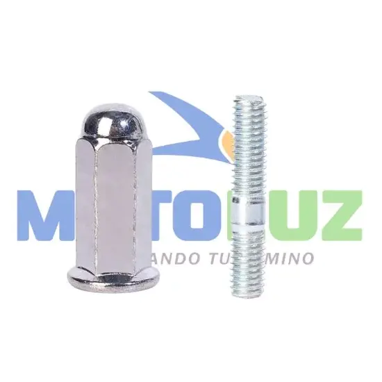 PERNO ESPARRAGO DE TUBO DE ESCAPE 6MM CON TUERCA CASTILLO marca MOTOLUZ para moto | Moto Luz Perú