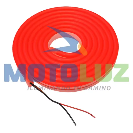 ROLLO DE CINTA NEON DE 5 METROS - ROJO marca MOTOLUZ para moto | Moto Luz Perú