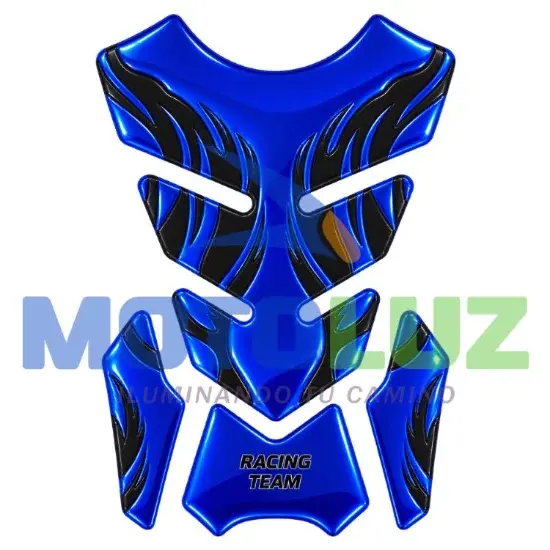 STICKER 3D RESINADO PARA TANQUE DE GASOLINA AZUL marca MOTOLUZ para moto | Moto Luz Perú