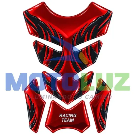 STICKER 3D RESINADO PARA TANQUE DE GASOLINA ROJO marca MOTOLUZ para moto | Moto Luz Perú