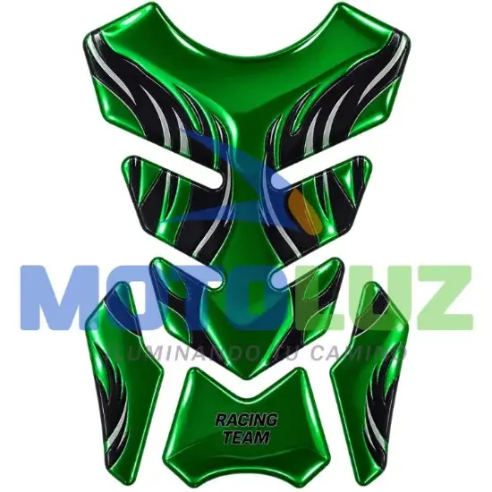 STICKER 3D RESINADO PARA TANQUE DE GASOLINA VERDE marca MOTOLUZ para moto | Moto Luz Perú